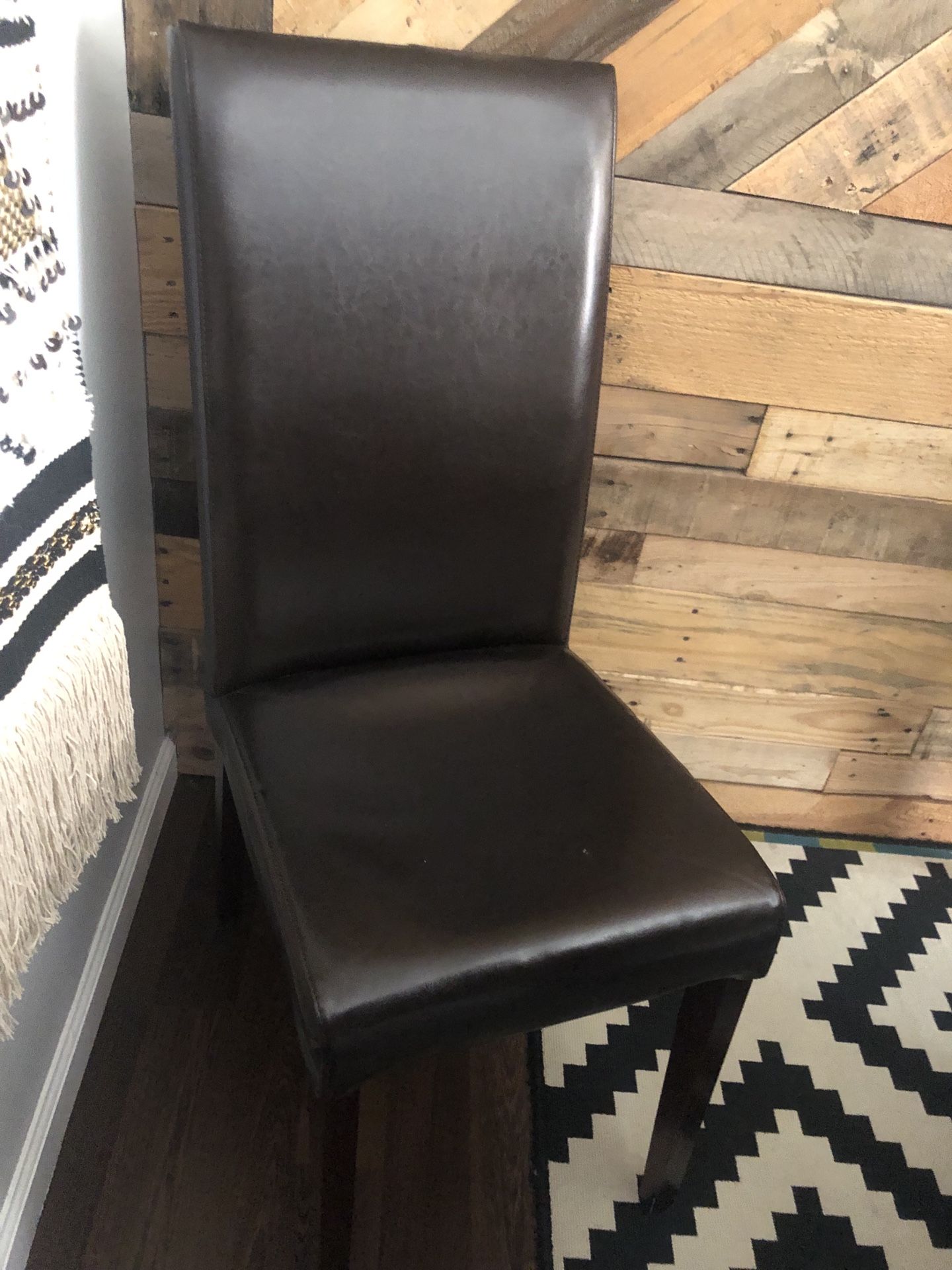 Leather side chair