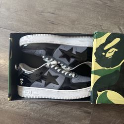 A Bathing Ape Bape Sta Low Black Grey Colorway Worn Size 10