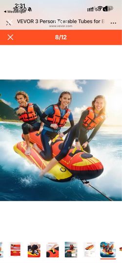 Towable Tubes for Boating, 1-3 Riders Inflatable Boat Tubes and Towables, 510lbs Capacity Hot Dog Water Sport Tube for Boat to Pull - with Full Nylon 