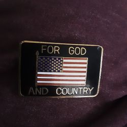Vintage 2" For God And Country Lapal Pin