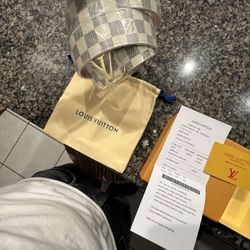 White Checkered Louis Vuitton Belt