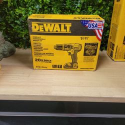 DEWALT 20-Volt MAX Cordless Compact 1/2 in. Hammer Drill/Driver with (2) 20-Volt 1.3Ah Batteries, Charger & Bag