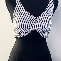  Bakini Top Womens White And Black And Whitebl Stripes. Size L