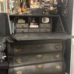 VINTAGE HAND PAINTED  DROP LEAF SECRETARY DESK