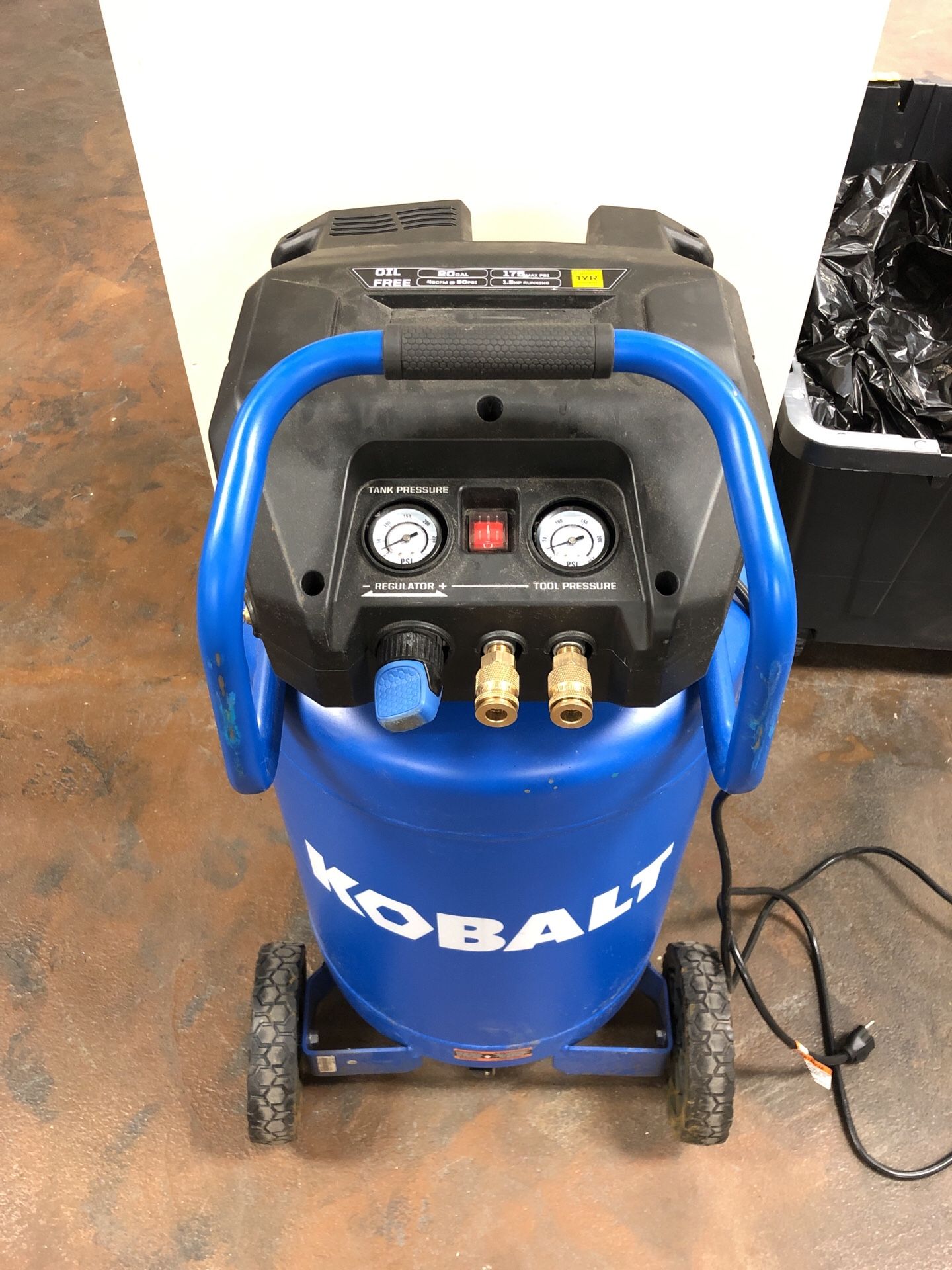 kobalt 20 gallon portable air compressor lk20175