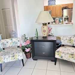 Living Room Furniture Set $145 🍀🔥🚚🎈🎉 Living Room Accent Chair, Decoration Chair, Dresser, Organizer, Lamp, Flowers, Plant, Tv Stand, Table, Chest
