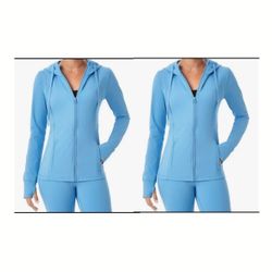 lot Of 2 New Members Mark Ladies Everyday Moisture Wicking Full Zip Hooded Performance Jacket XXL