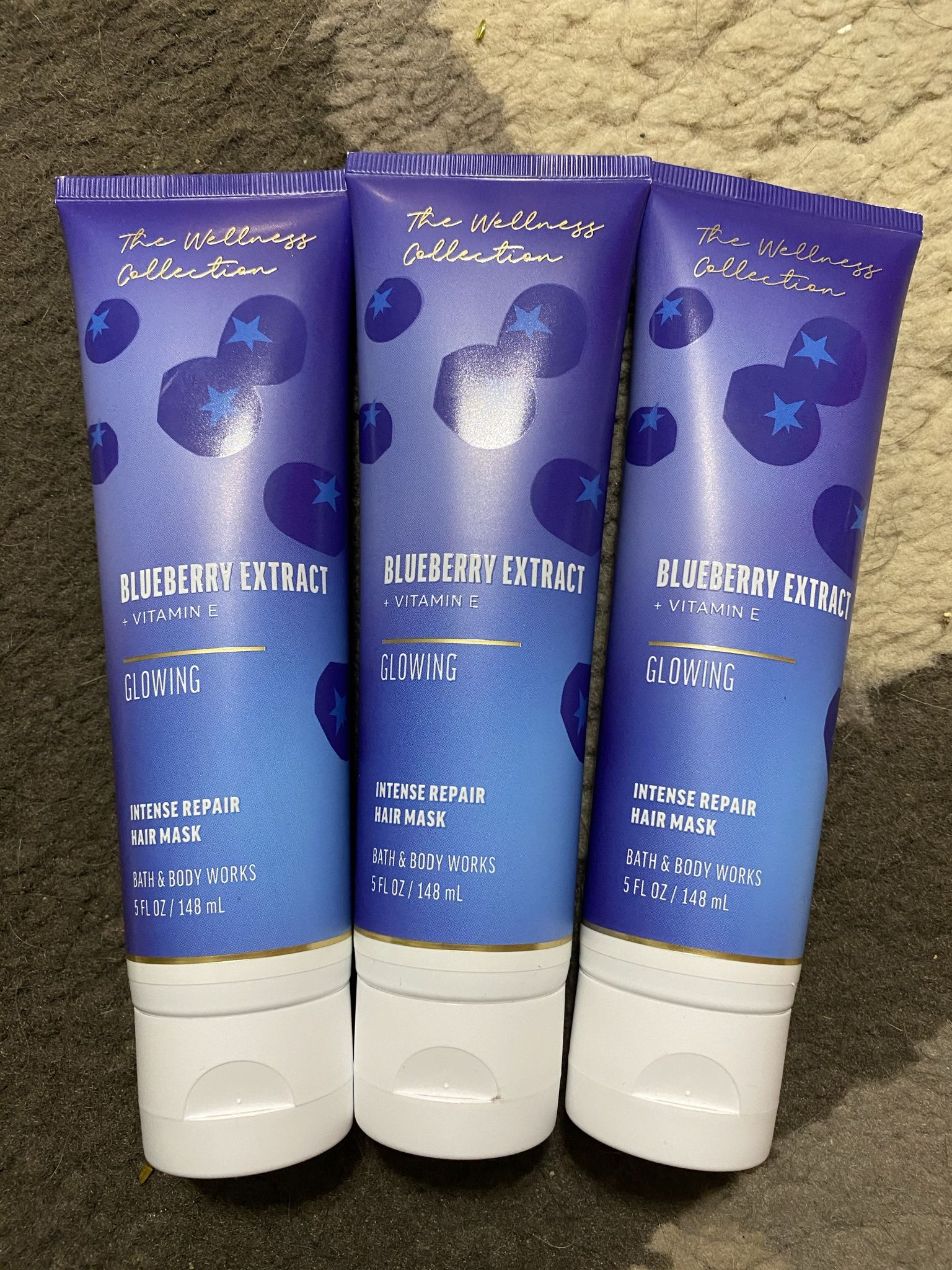 3 Bath & Body Works Blueberry Extract Glowing Intense Repair Hair Mask