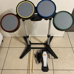 Rock Band Harmonix Wired Drum Kit Set Stand Ps2/Ps3 822148 Playstation Pedal