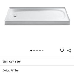 Kohler Open Box Brand New Left Drain Shower Base Cast Iron