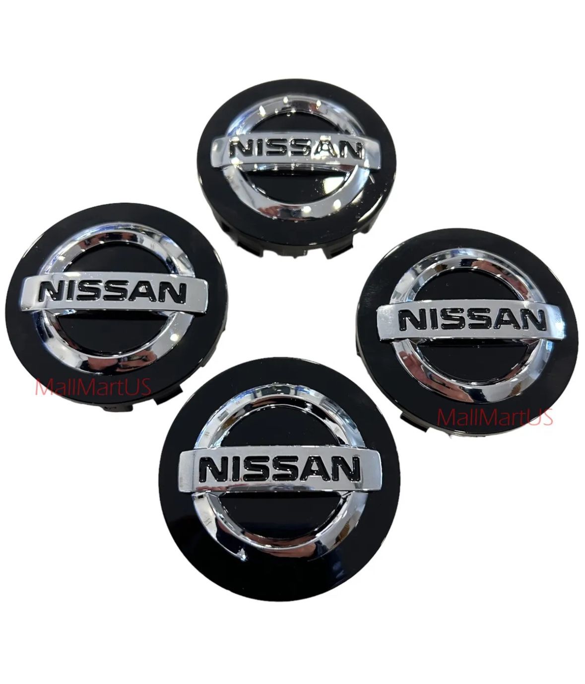 Set of 4 Black Nissan Wheel Center Cap 54mm