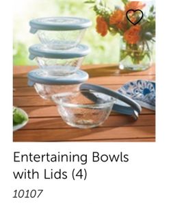 Princess house Glass Entertaining Bowls with Lids Set of 4