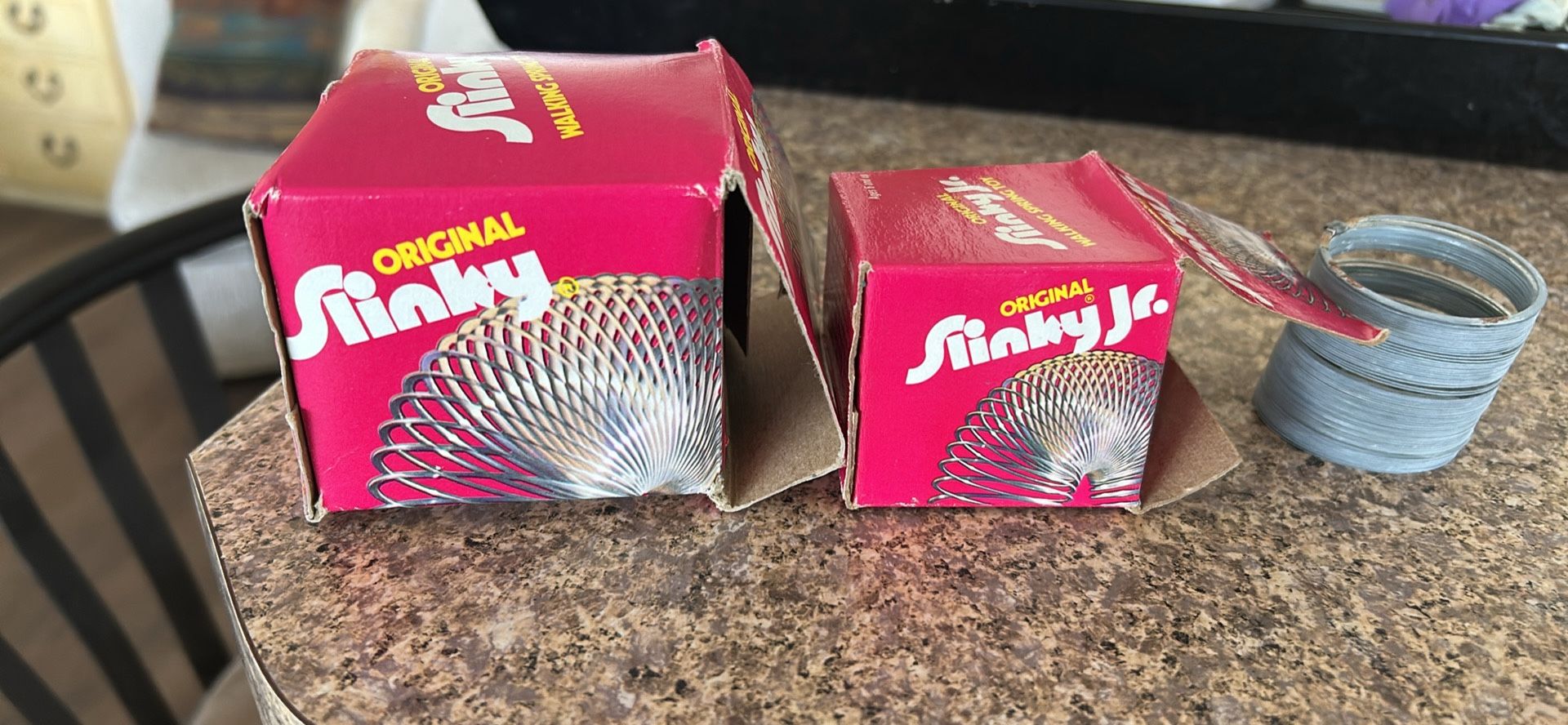 Three slinky toys