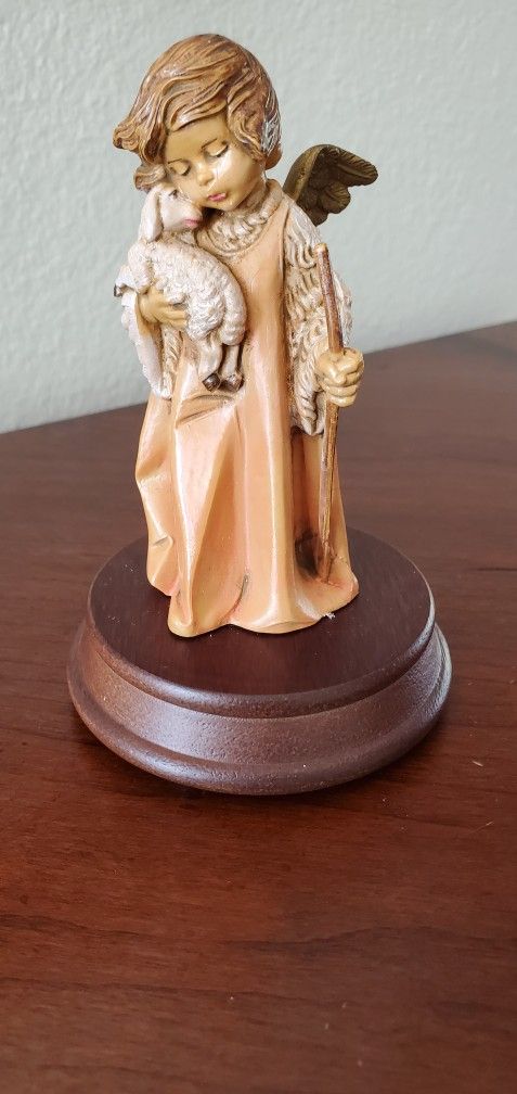 FONTANINI , MUSICAL ANGEL FIGURINE