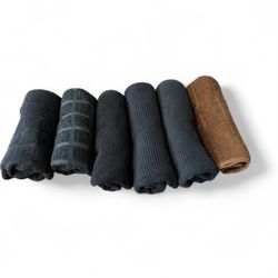 100% Cotton Ribbed Towels Highly Absorbent Towel Bale  Black Set of 5