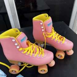 Impala Quad Sidewalk Skates Pink Yellow Roller Skates Women's Size 11 w/ pads