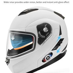 Bluetooth 5.0 Integrated New EPS FreedConn BM2-S Modular Flip Up Dual Visor Motorbike Helmet DOT FMV