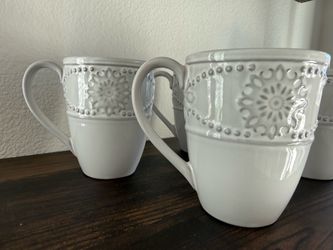 Lenox French Carved Square Coffee Mugs