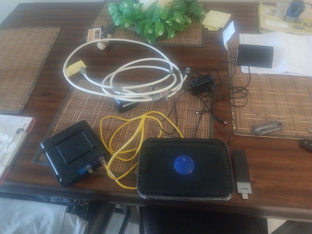 Netgear Router And Modem, Cables,splitter