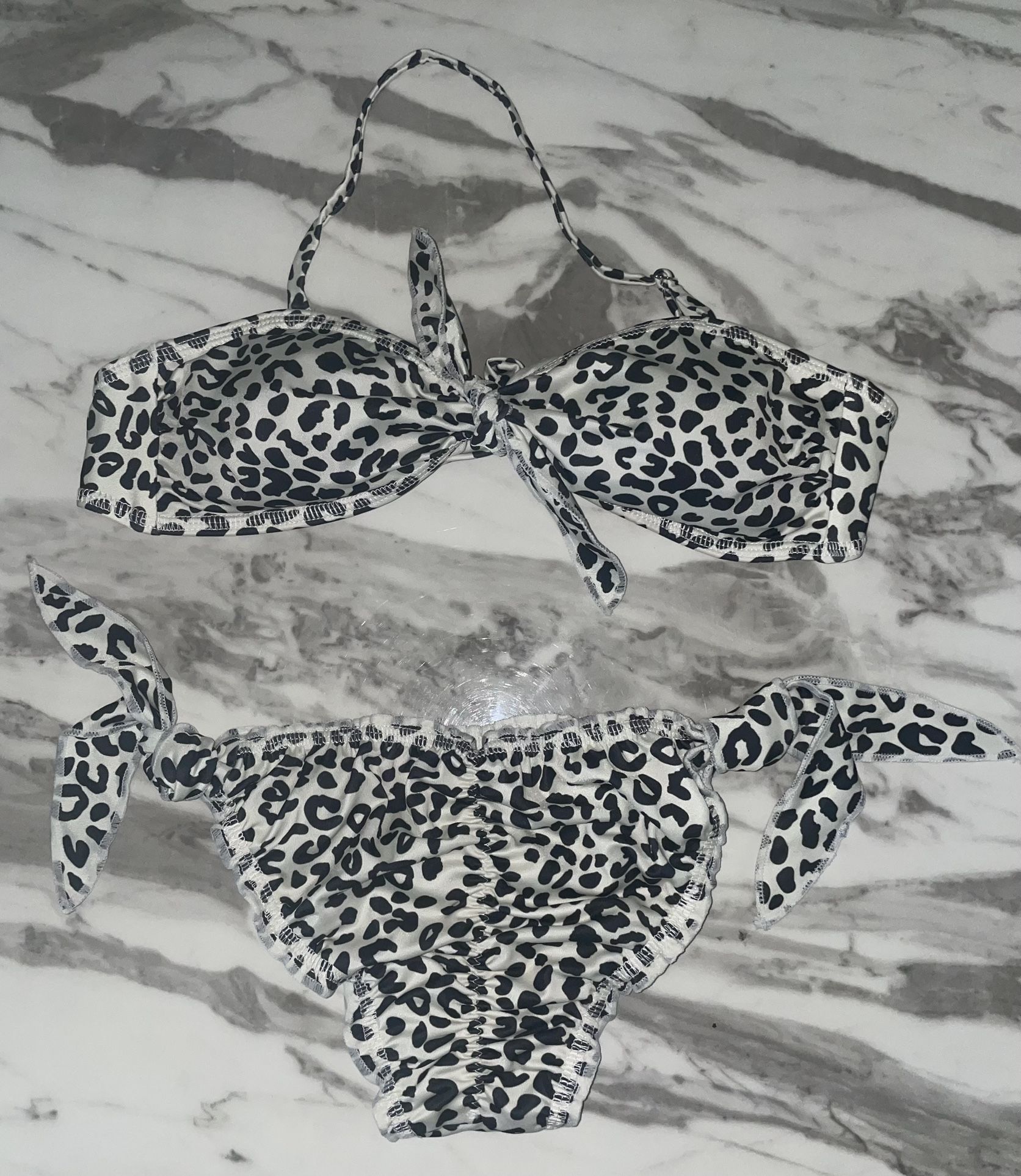 Colombian Bikini Two Piece Shakira Inspo Blue Cheetah Bathing Suit