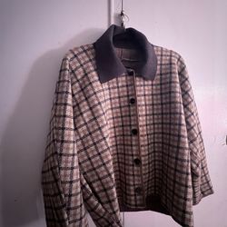 Zara Plaid Bomber Jacket 