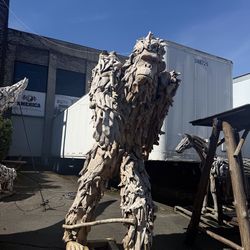 MEGA SALE! Driftwood Teak Dad Bigfoot Sculpture (10% Off)
