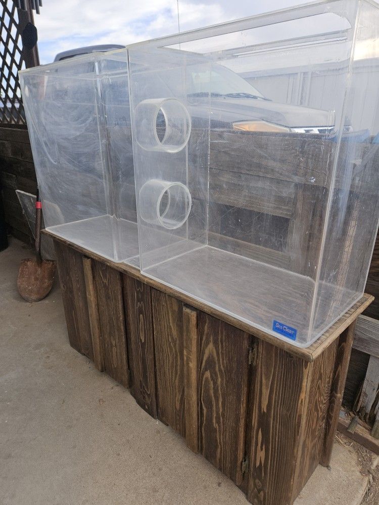 55 Gal Acrylic Tubed Fish Tank
