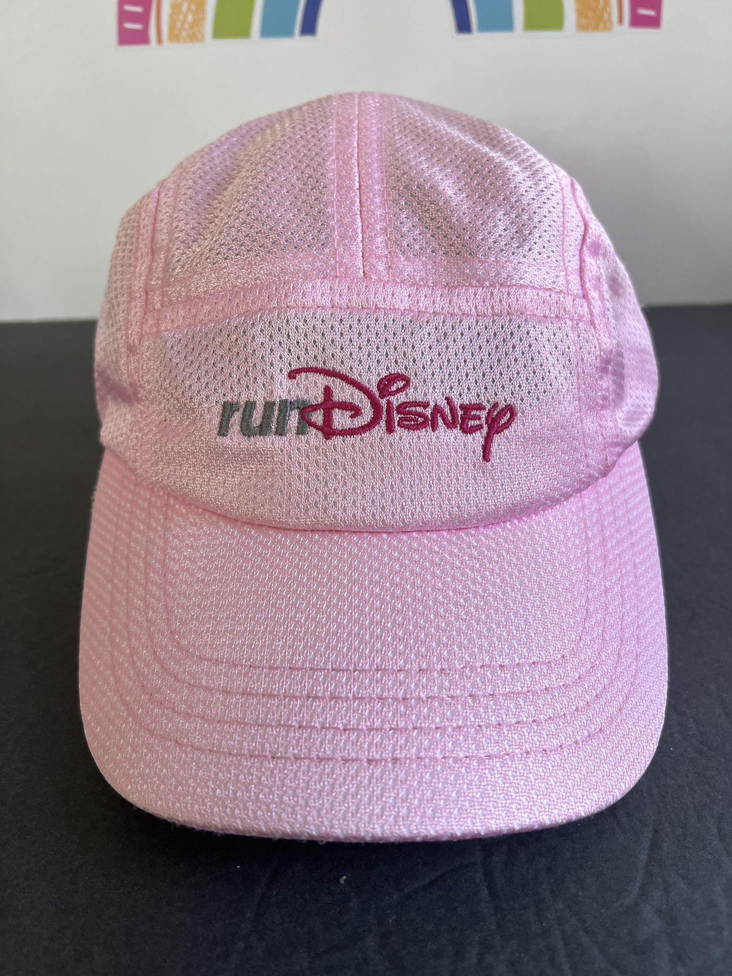 DISNEY WOMEN’S RUNNING CAP “ RUN DISNEY” A CUTE PINK SILK CAP 