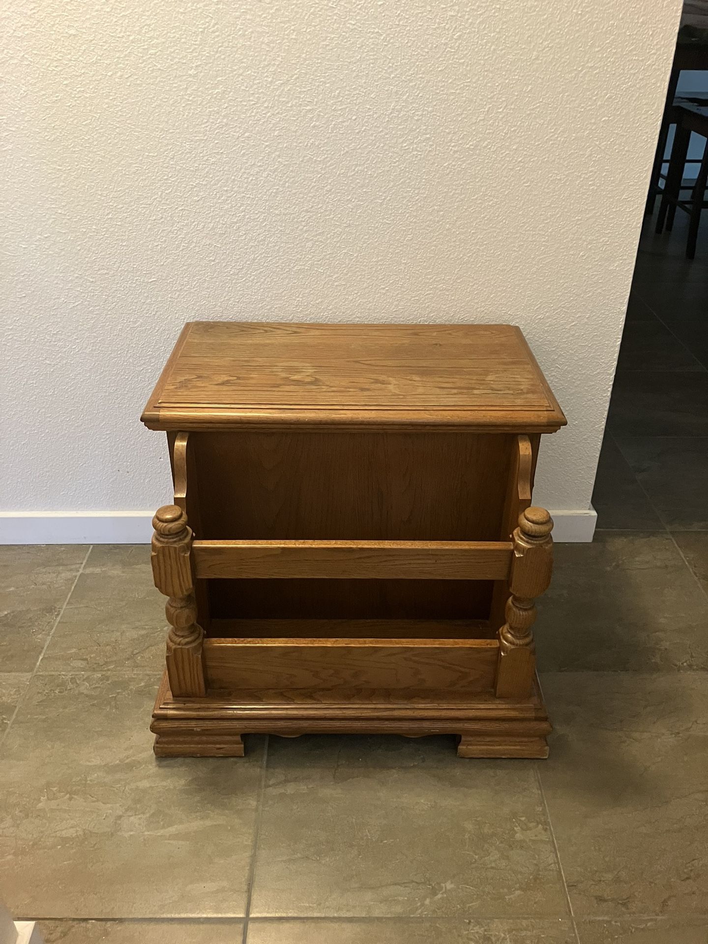 Solid Vintage Heavy End Table With Storage