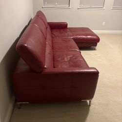 Red Leather Sectional