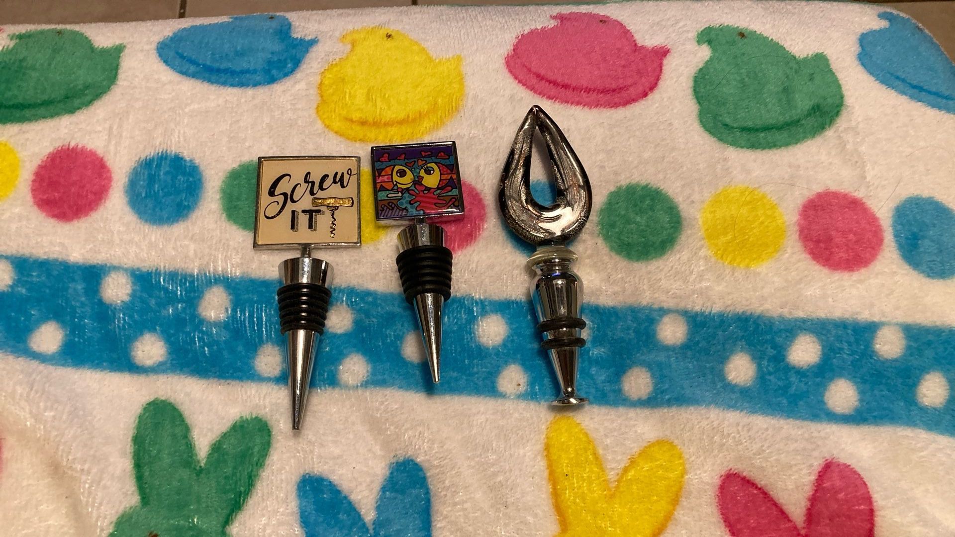 Bottle Stoppers X 3 Wine Or Hard Liquor