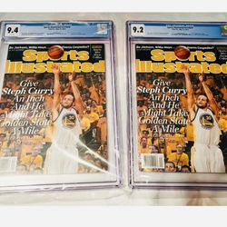 9.4 & 9.2 Graded Steph Curry Sports Illustrated Magazines 