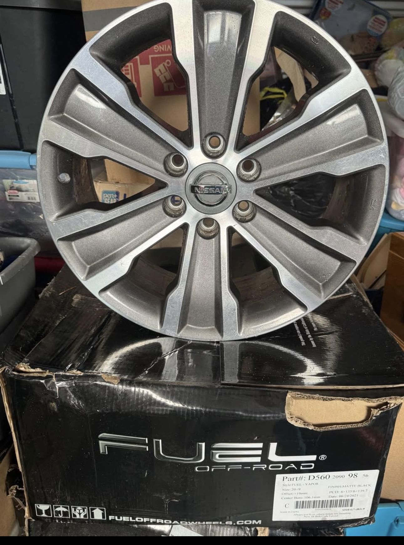 MUST GO TODAY!!!! 20x8 Aluminum Alloy Machined with Charcoal 6 Spoke
