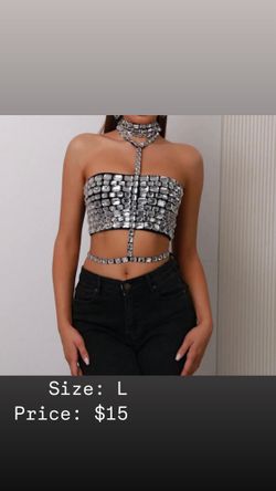 Sexy Noblewoman Handmade Rhinestone Patchwork Bandage Halter Top