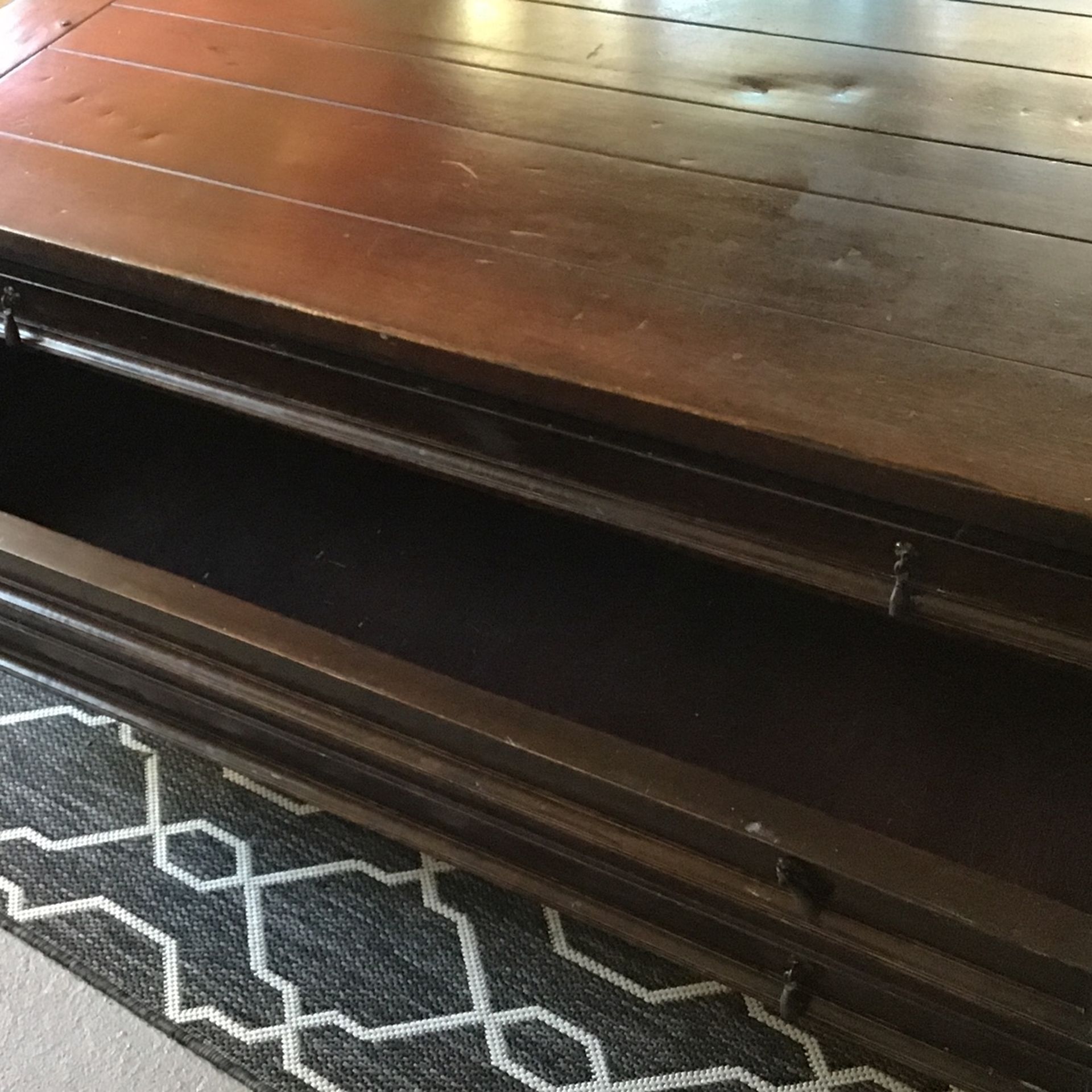 Large Beautiful South Cone Peru Coffee Table Old Style Real Wood 4 By 3 Large Art Drawer