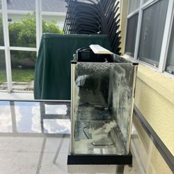 5 Gallon Rimless Aquarium w/ Overflow, Filter, Light, and Lid 