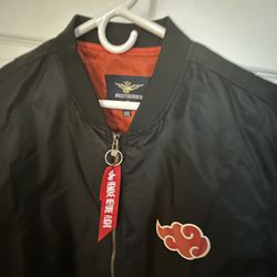 Japanese Anime Akatsuki Red Cloud Zipper Jacket Men’s Long Sleeve Aeropostale