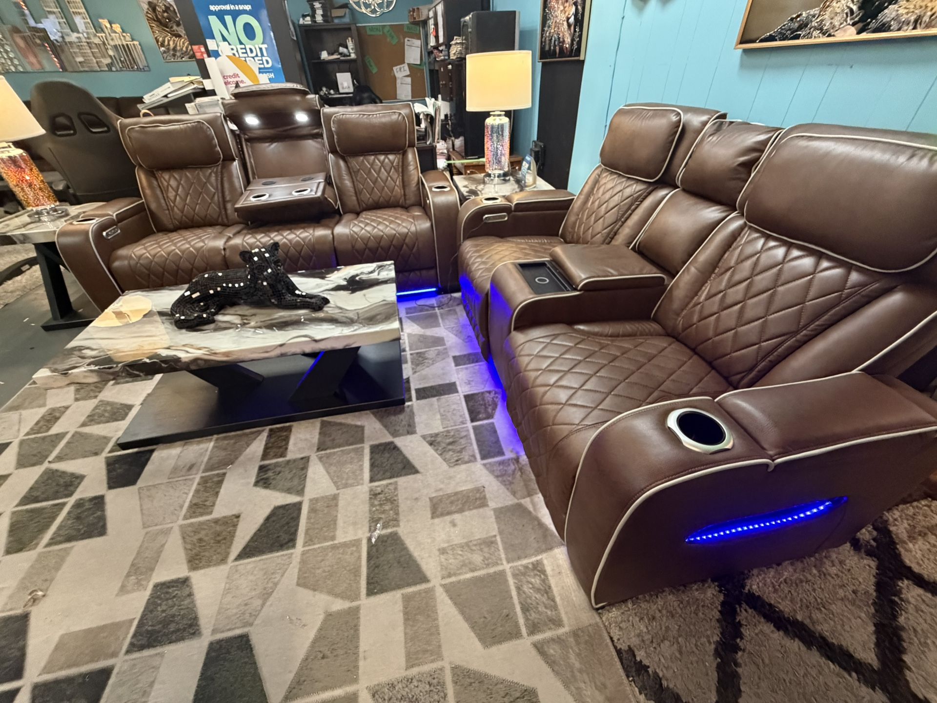 Massive Sale! Leather Reclining Sofa And Loveseat With All The Features You Want On Sale Now!