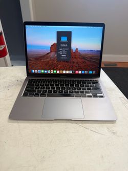 Apple 2020 13” MacBook Air 1.1ghz Core i3 8gb RAM 128gb Flash Storage macOS Sonoma webcam WiFi Touch ID Thunderbolt Retina Display