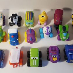 Huge lot of soft rubber toy trucks for babies toddlers 
