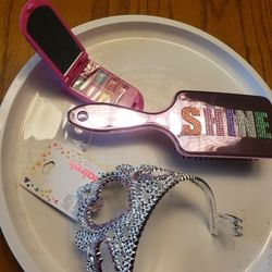 Kids Accessories.  Brush, Tiara And Fun Lip Gloss Phone