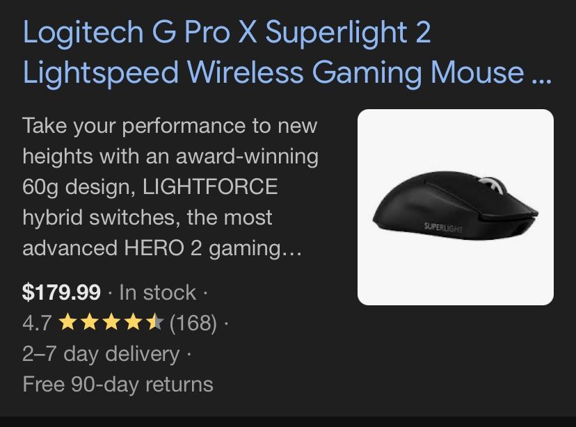 Logitech ProX Superlight 2 Wireless Mouse