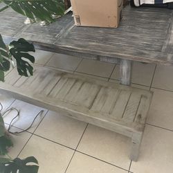 Rustic Dining Table And Bench Set
