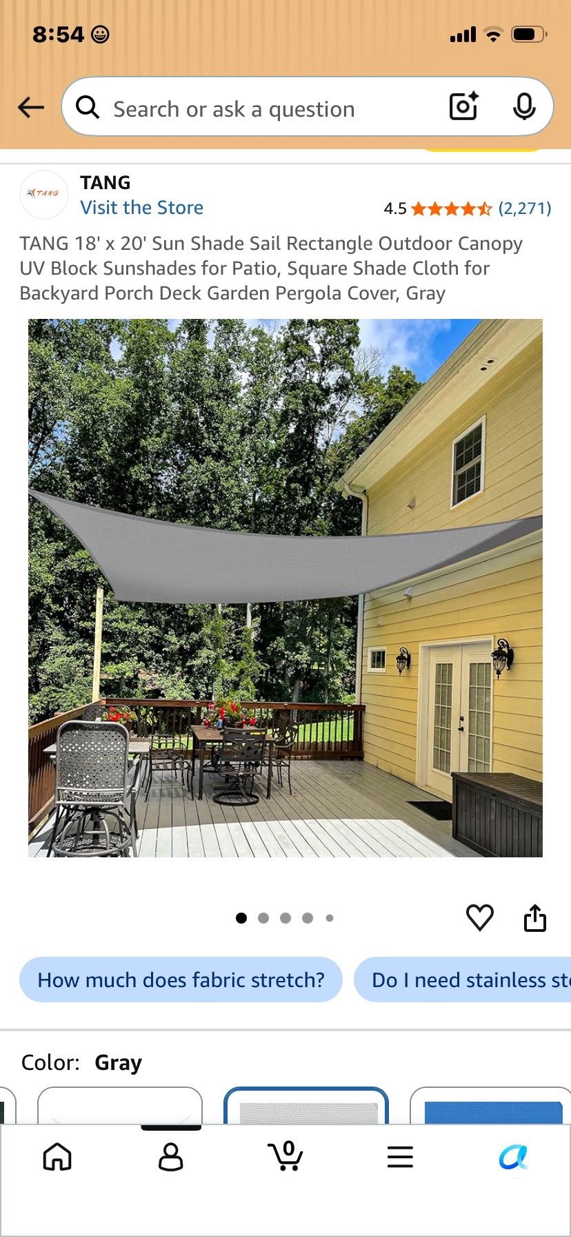 18 x 20 Sun shade. Sun. Sail. Like new