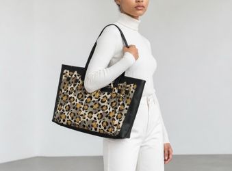NEW Betsey Johnson Fee Fi Faux Shopper Tote Bag Purse Cheetah Print NWT
