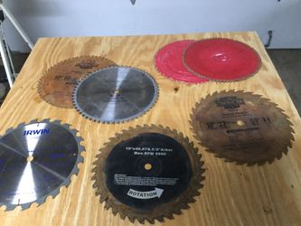 10” saw blades $5 each all 7 blades for $25