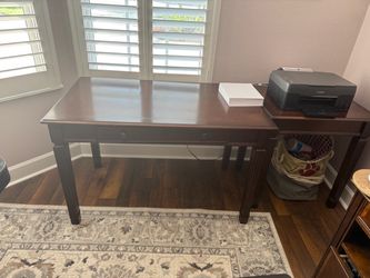 Dark Wood Writing Desk with Drawers