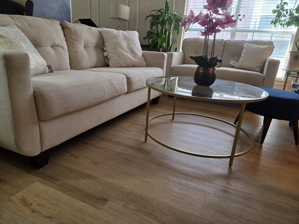 NFM Ashley Furniture Beige Sofa & Loveseat