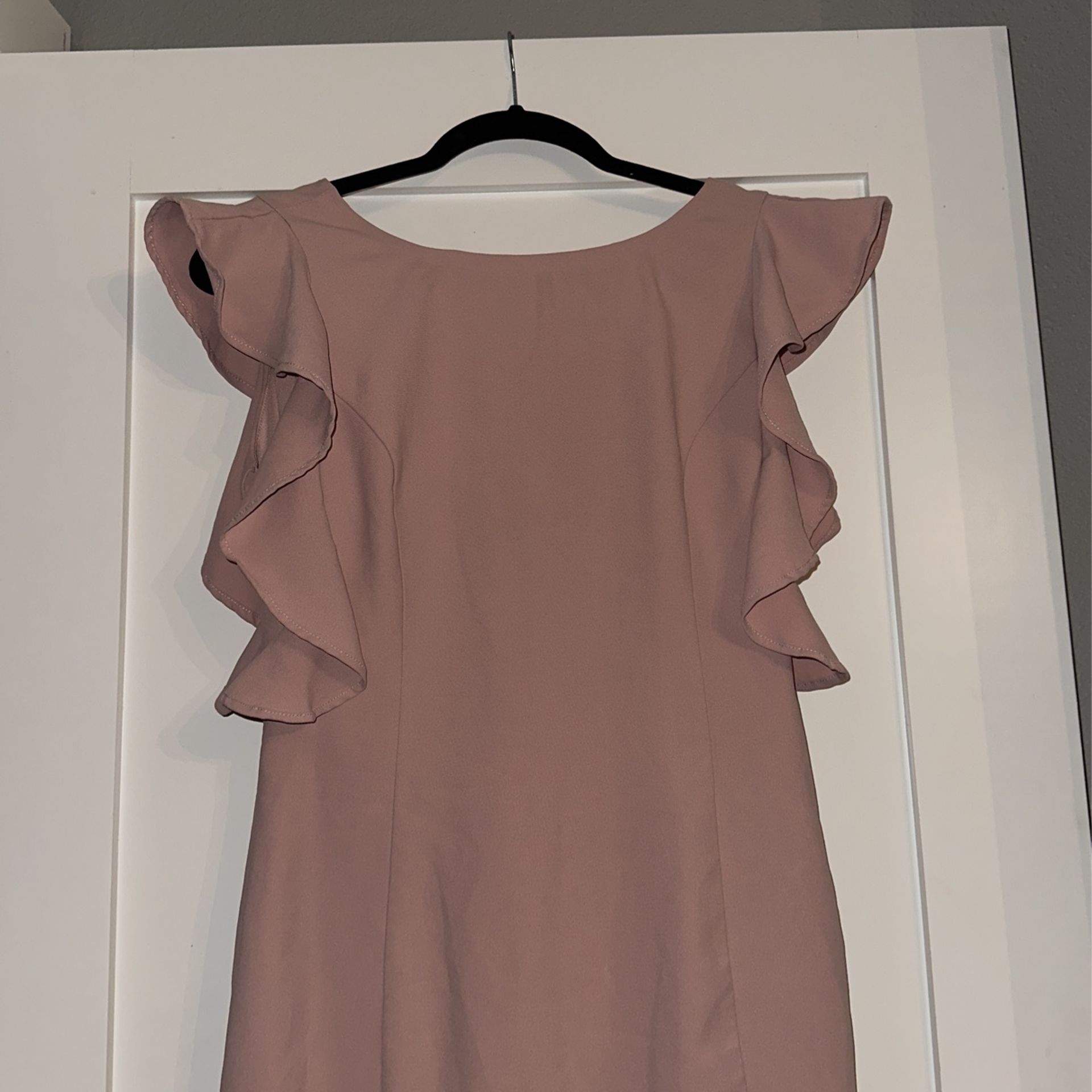 Dusty Pink Women’s Dress With Butterfly Sleeves