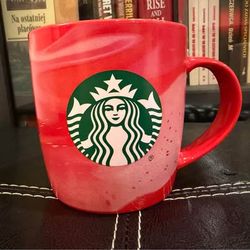 Starbucks Red Swirl Ceramic Mug